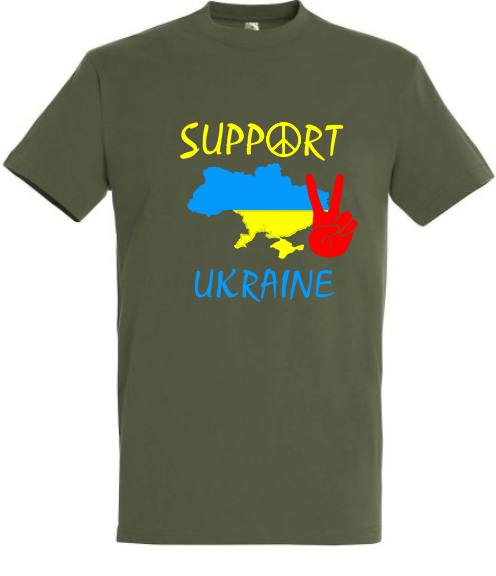 Herren T-Shirt Ukraine "Support Ukraine" victory sign military